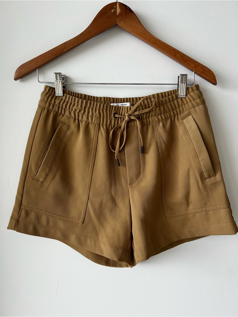 Banana Republic High-Waist Tan Drawstring Shorts